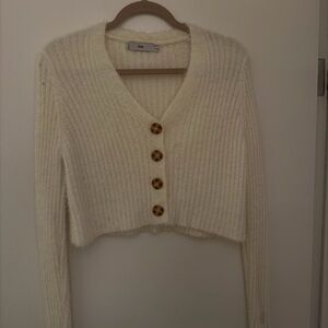 Adika Cream Button-Up Women Sweater